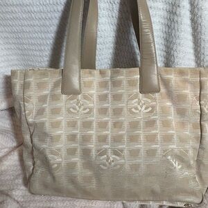 CHANEL Cream and Brown Label